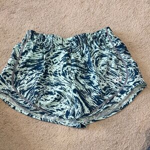 Nike Blue and White Athletic Shorts with Dynamic Design